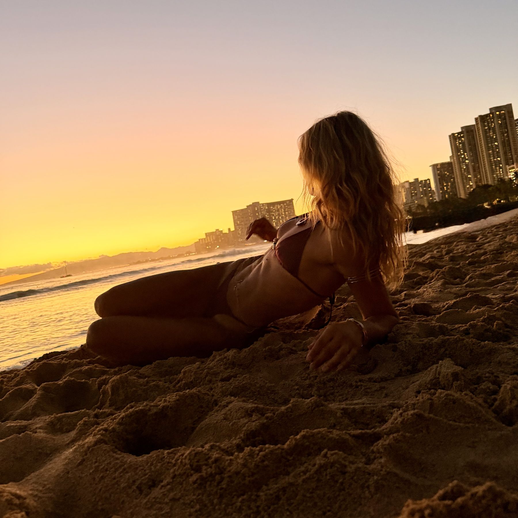 The coach at the beach.